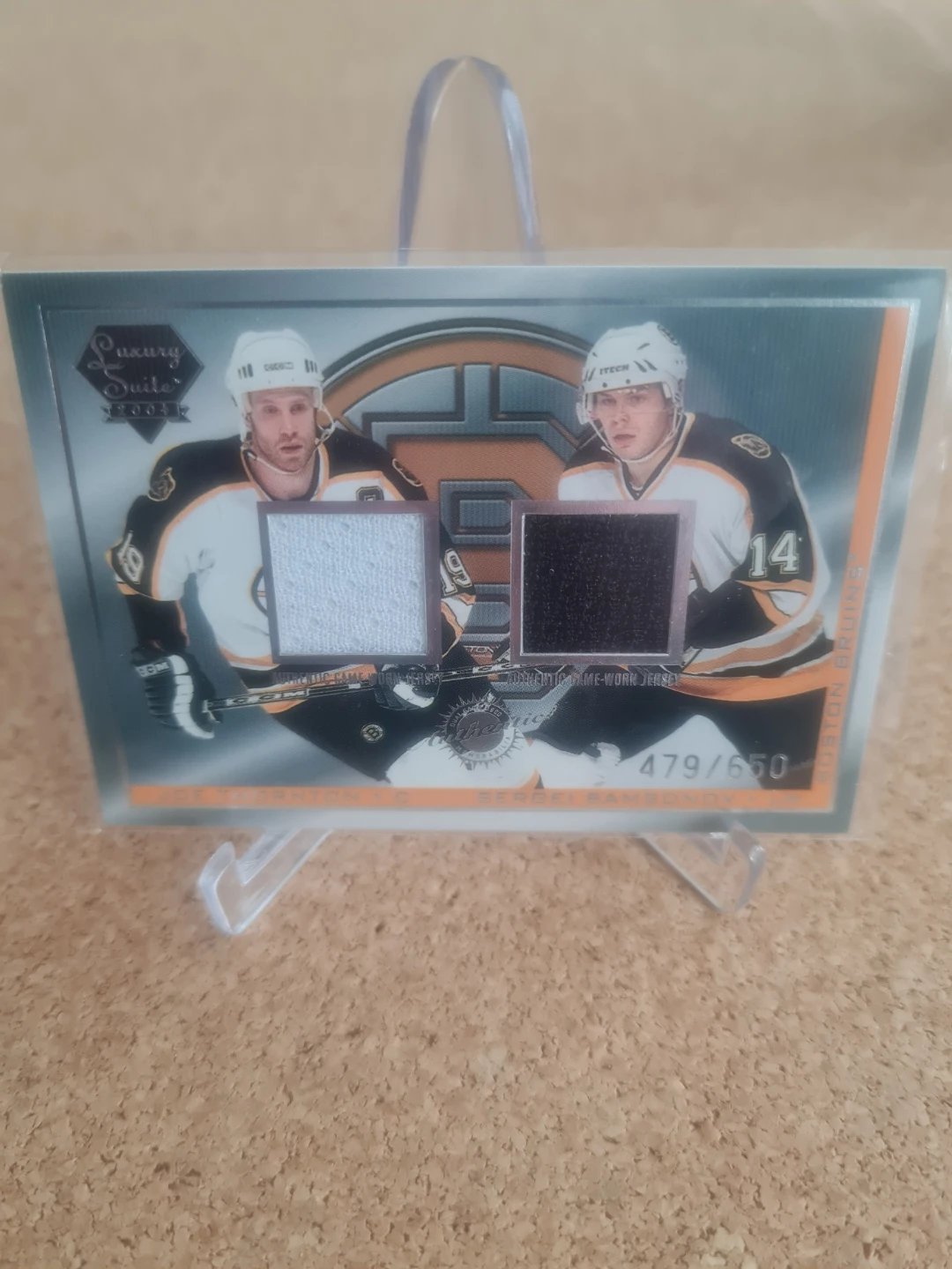 2003 Upper Deck Boston Bruins Jersey Card - Bergeron/Rask