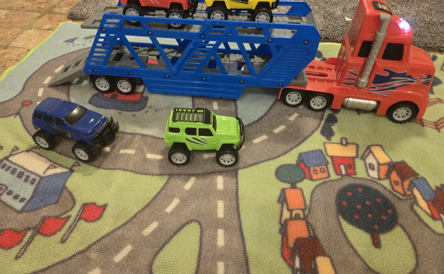 Toy Truck and Car Set with Play Mat 🌱