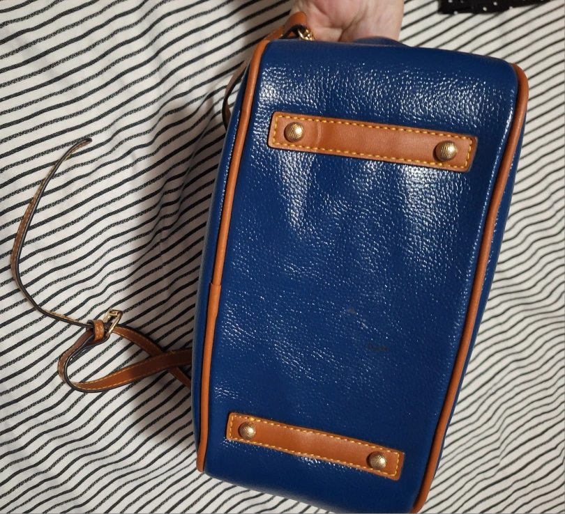 Blue and Tan Satchel Handbag - photo 3