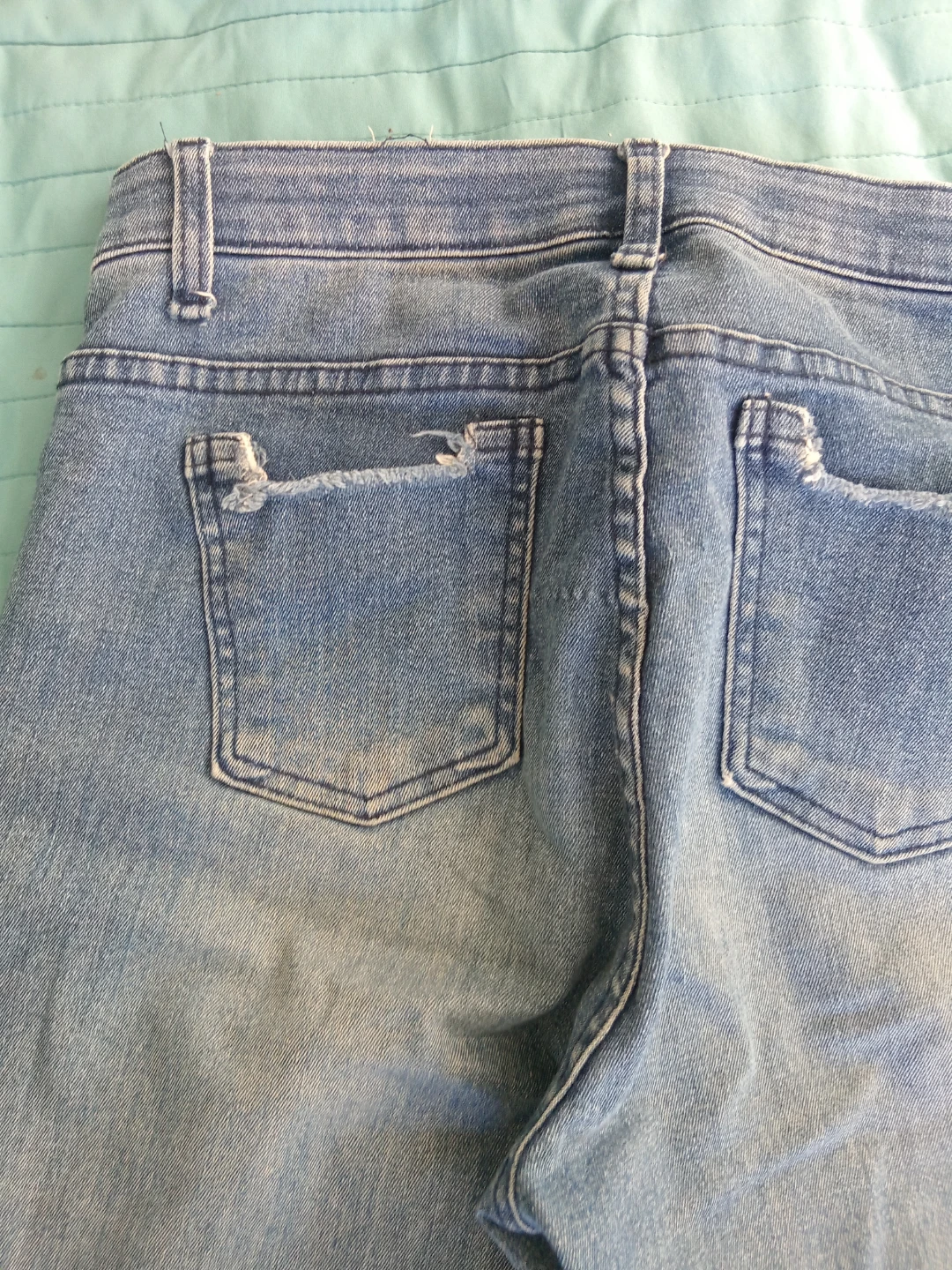Women's Light Wash Distressed Denim Jeans - photo 3
