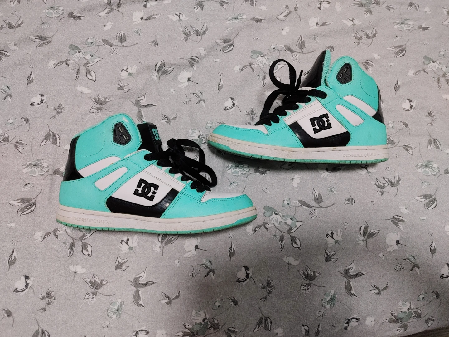 DC Shoes Women's Rebound High Top Sneakers Teal/White Size 9.5 - photo 2