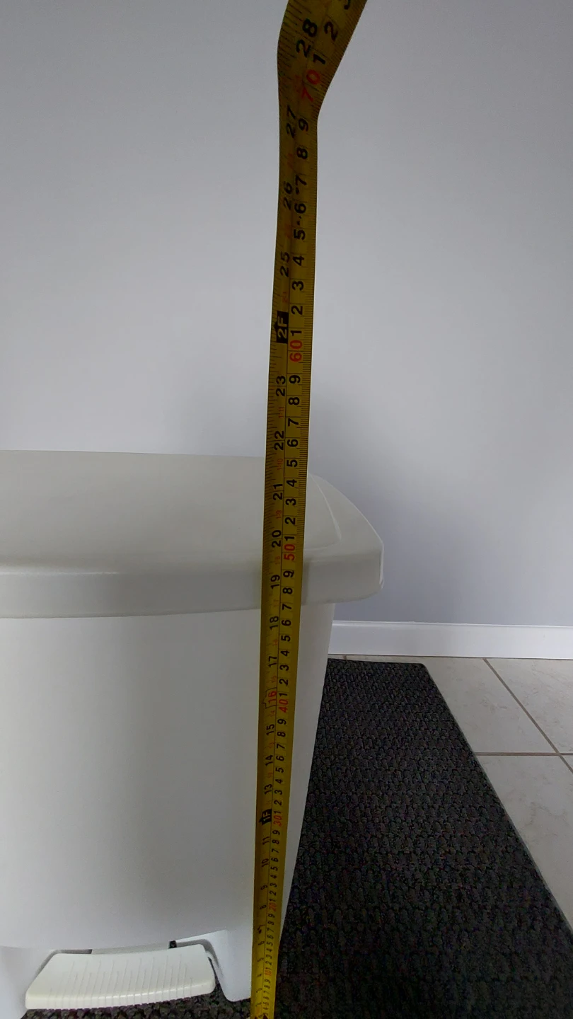 White Plastic Step Trash Can - photo 3