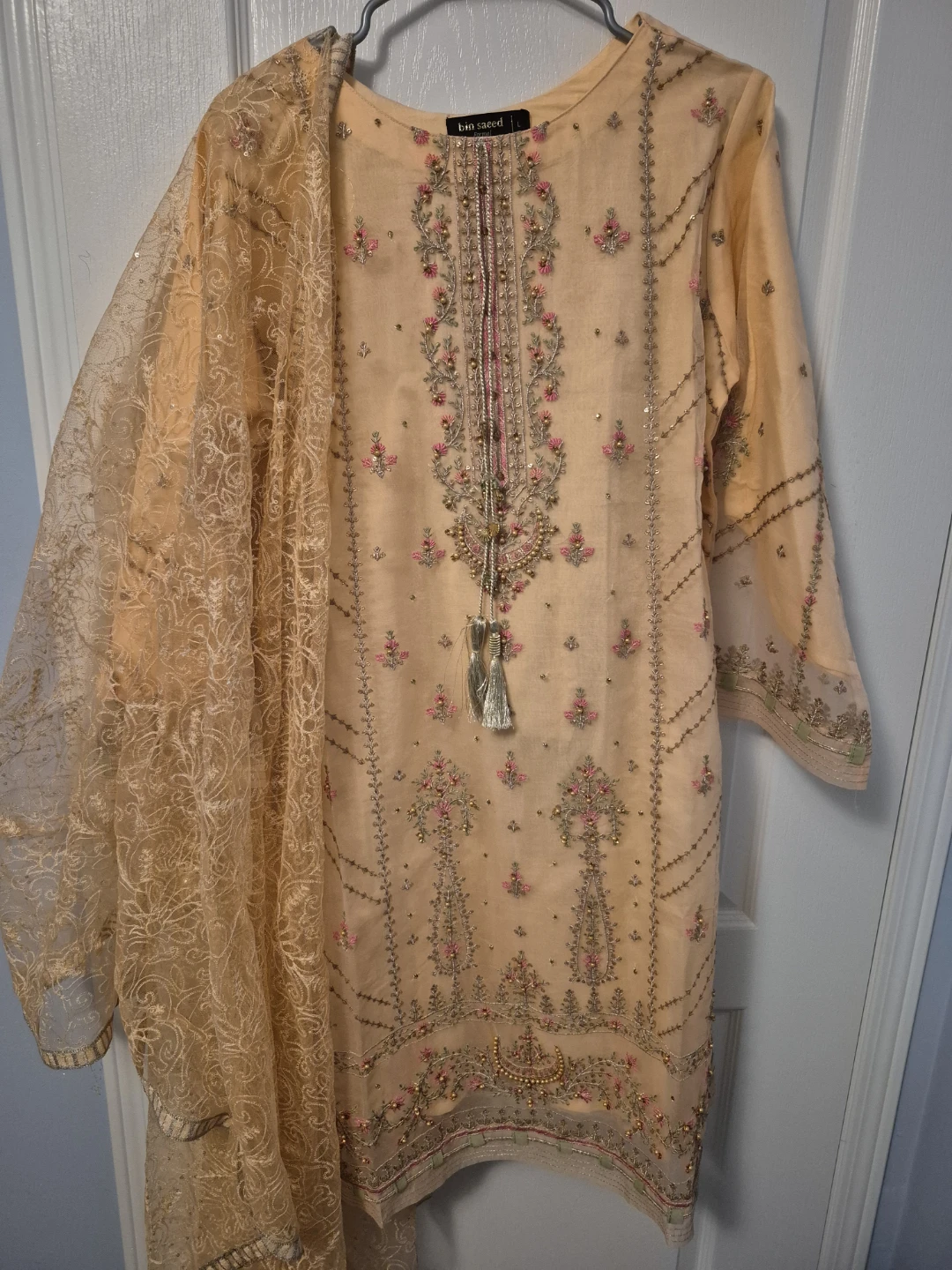 Bin Saeed embroidered lawn dress with dupatta