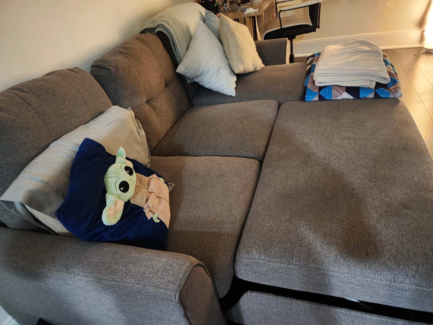 Grey Sectional Sofa with storage - photo 3
