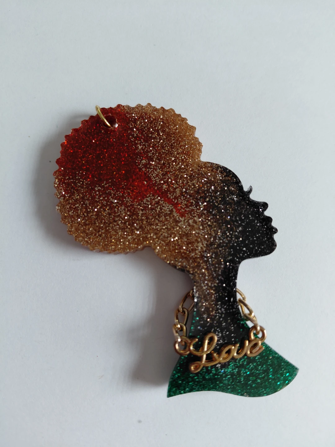 African Silhouette Keychain Charm