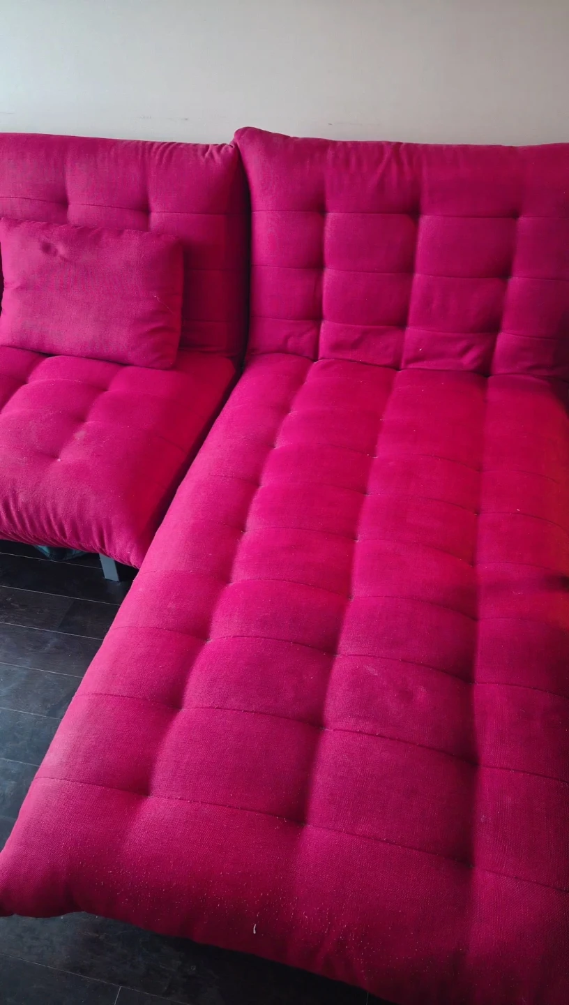RedFuton Couch with Chaise (used) - photo 2