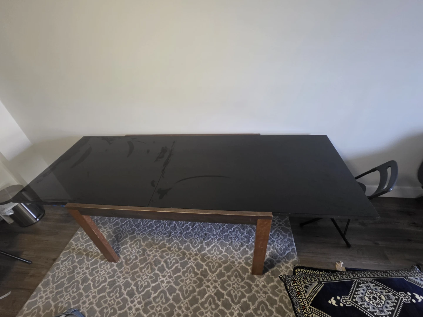 Black Dining Table with Wooden Legs - photo 2