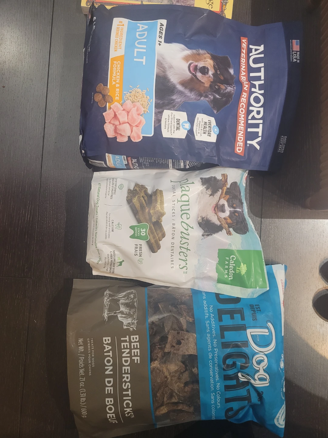 3 bags of Dog Food and treats