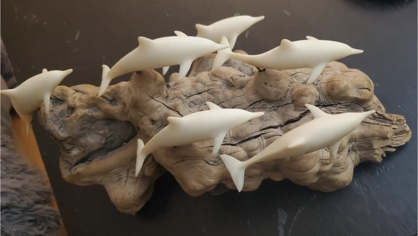 John Perry Dolphin Sculpture on Driftwood - photo 4