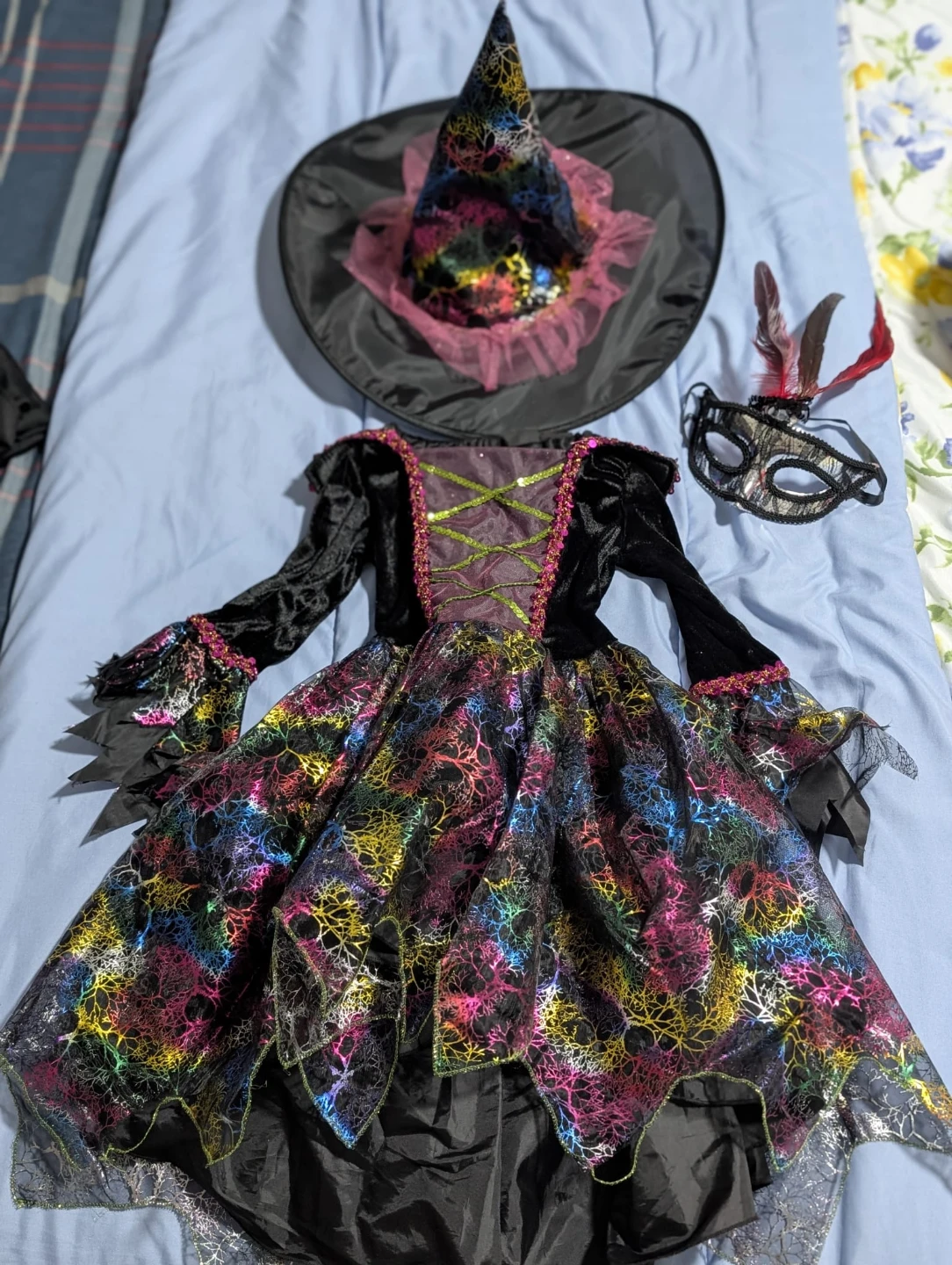 Kids Witch Costume with Hat and Mask