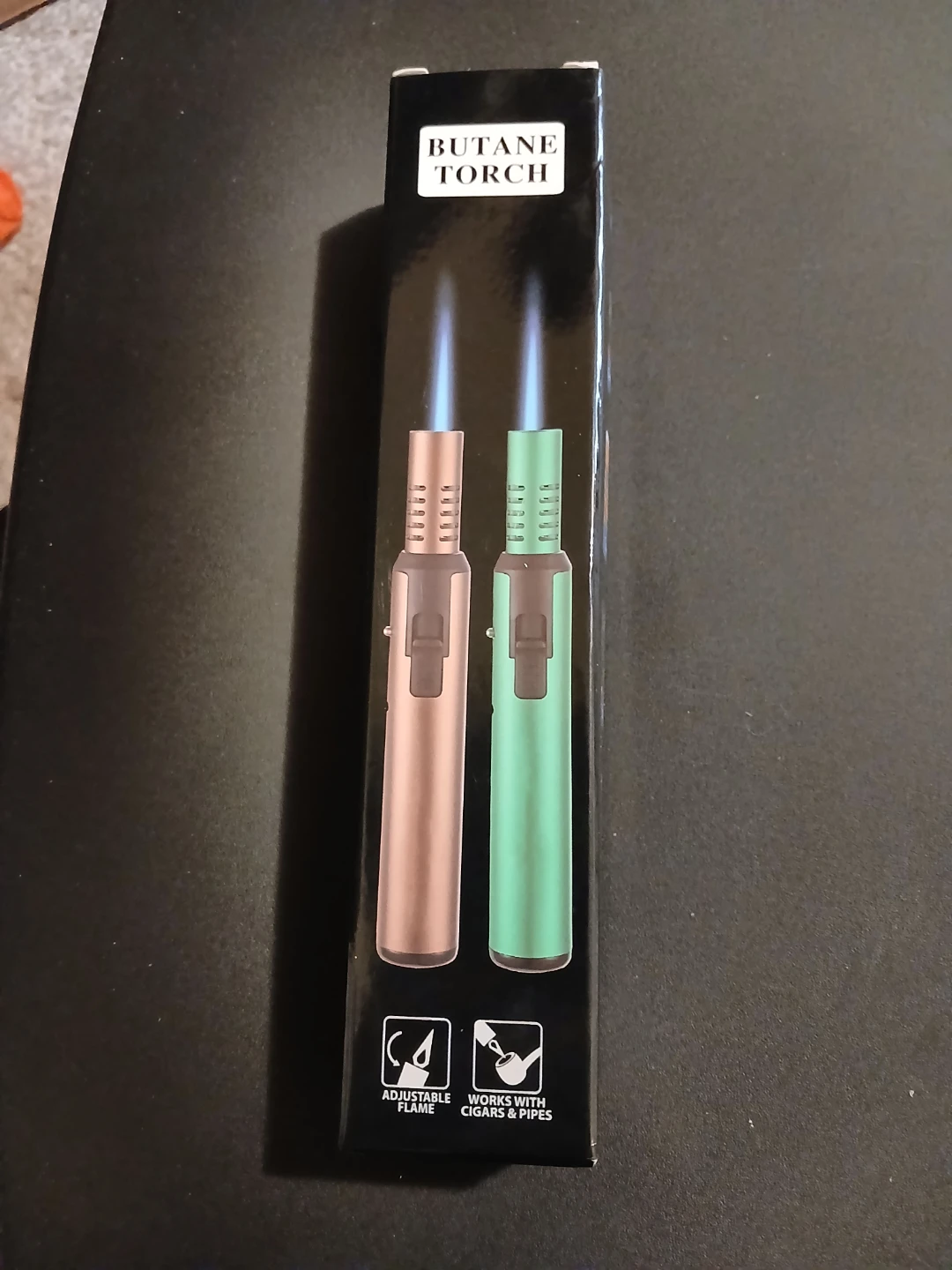 Red Butane Torch W/ Adjustable Flame & 3 Butane Nozzle Adapters
