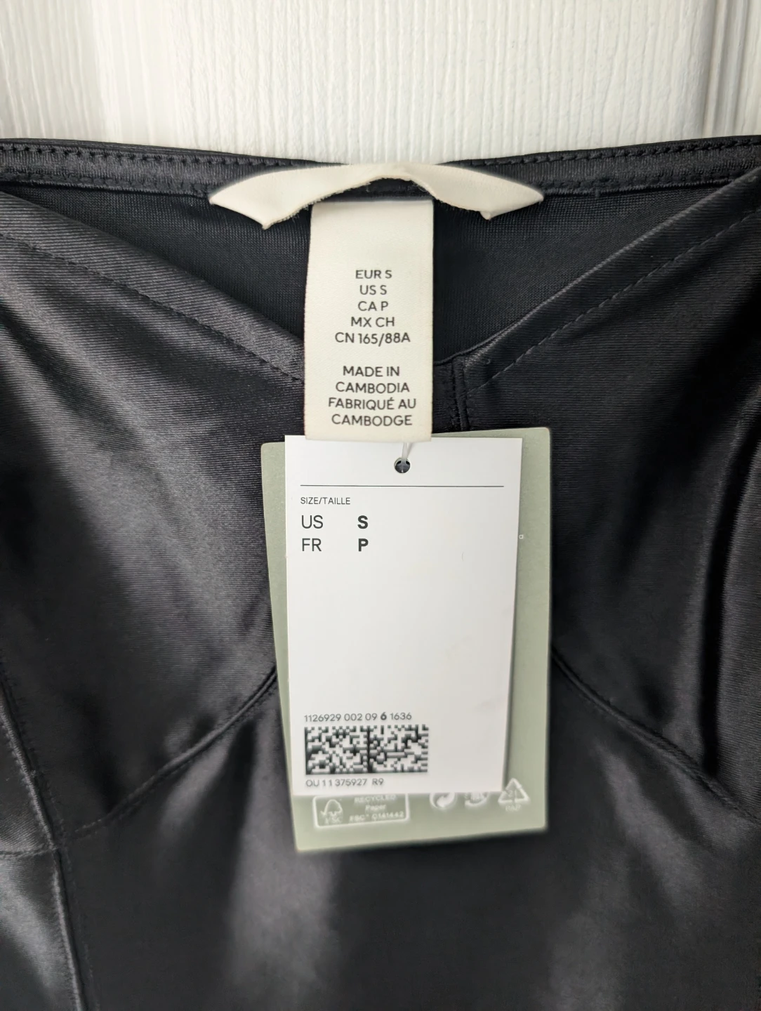 NEW - H&M Black Shiny Bodysuit - Size S - photo 3