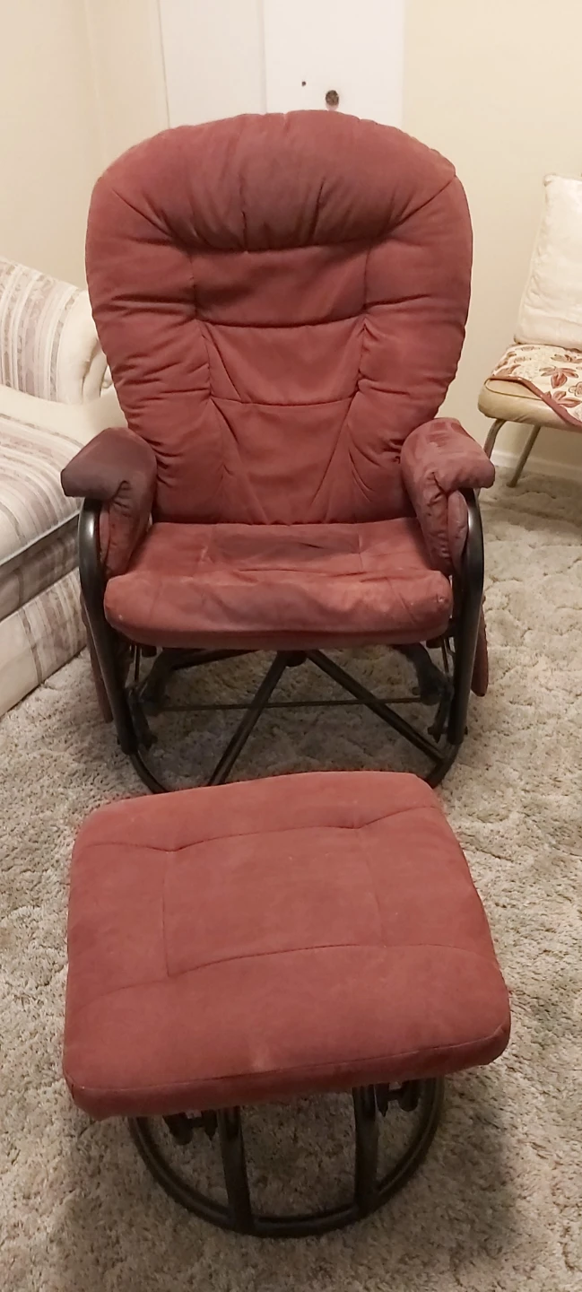 Comfortable Glider Rocker Chair and Ottoman Set