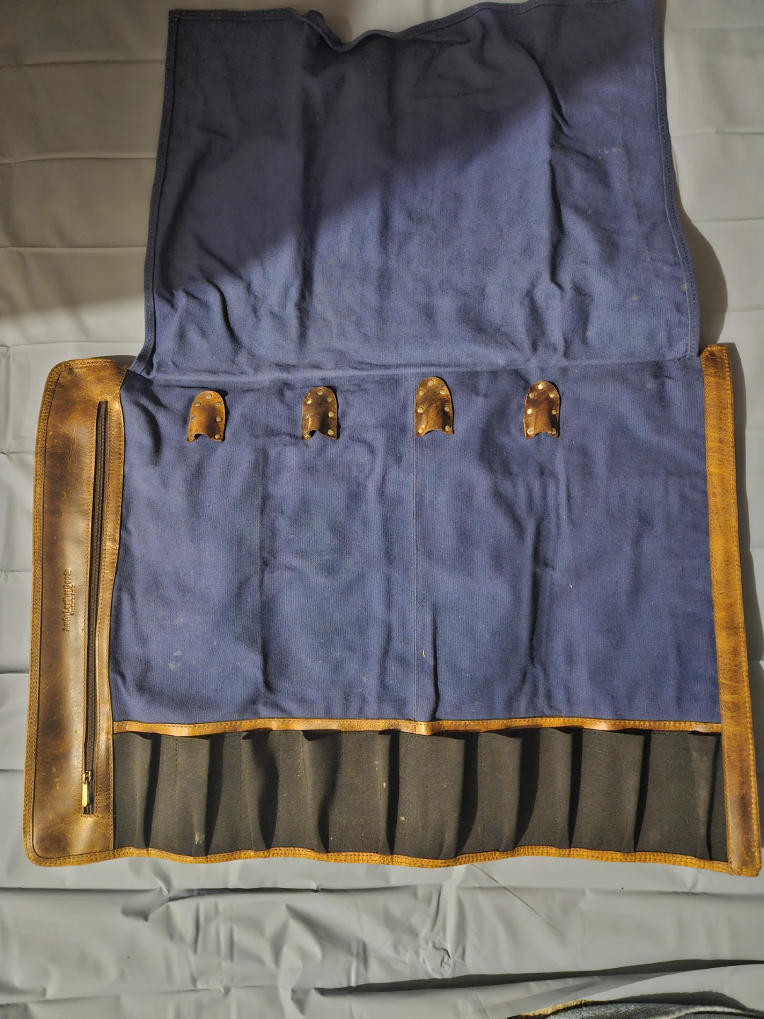 Leather and Canvas Roll-Up Tool Bag