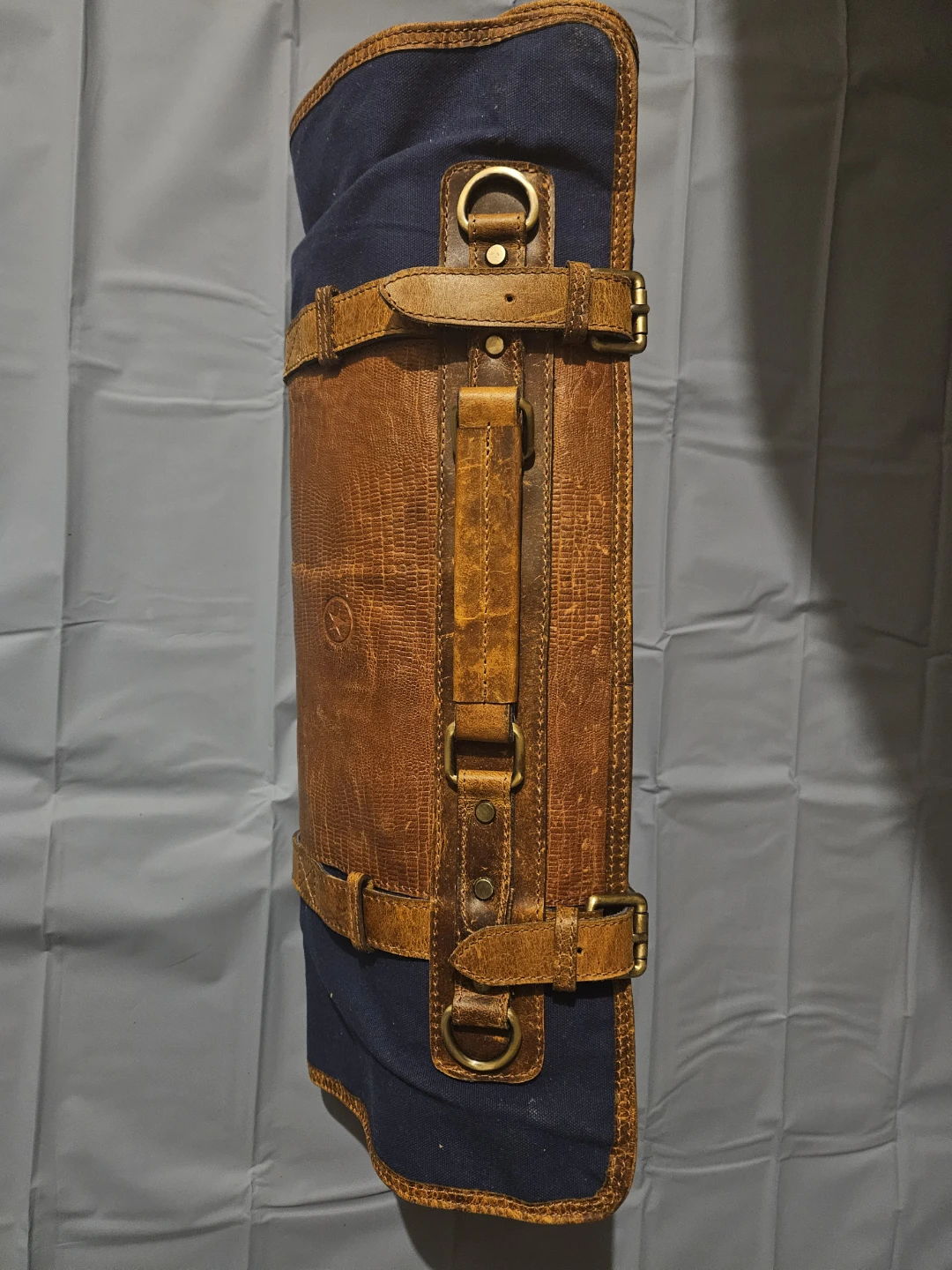 Leather and Canvas Roll-Up Tool Bag - photo 2