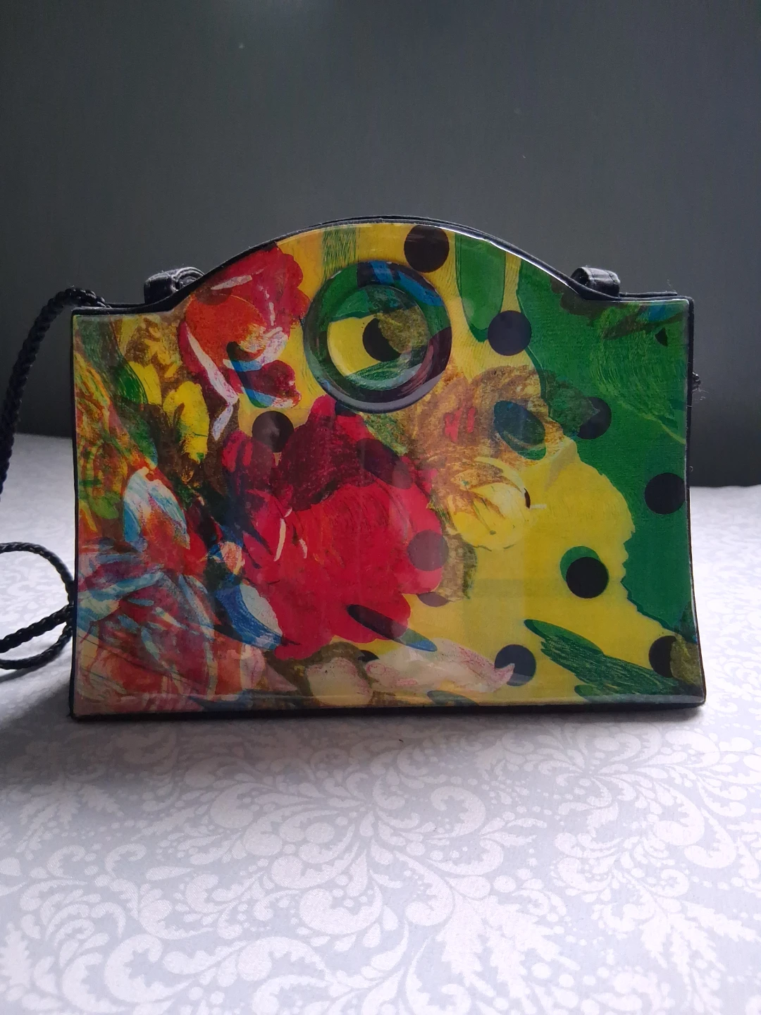 Artistic floral print handbag