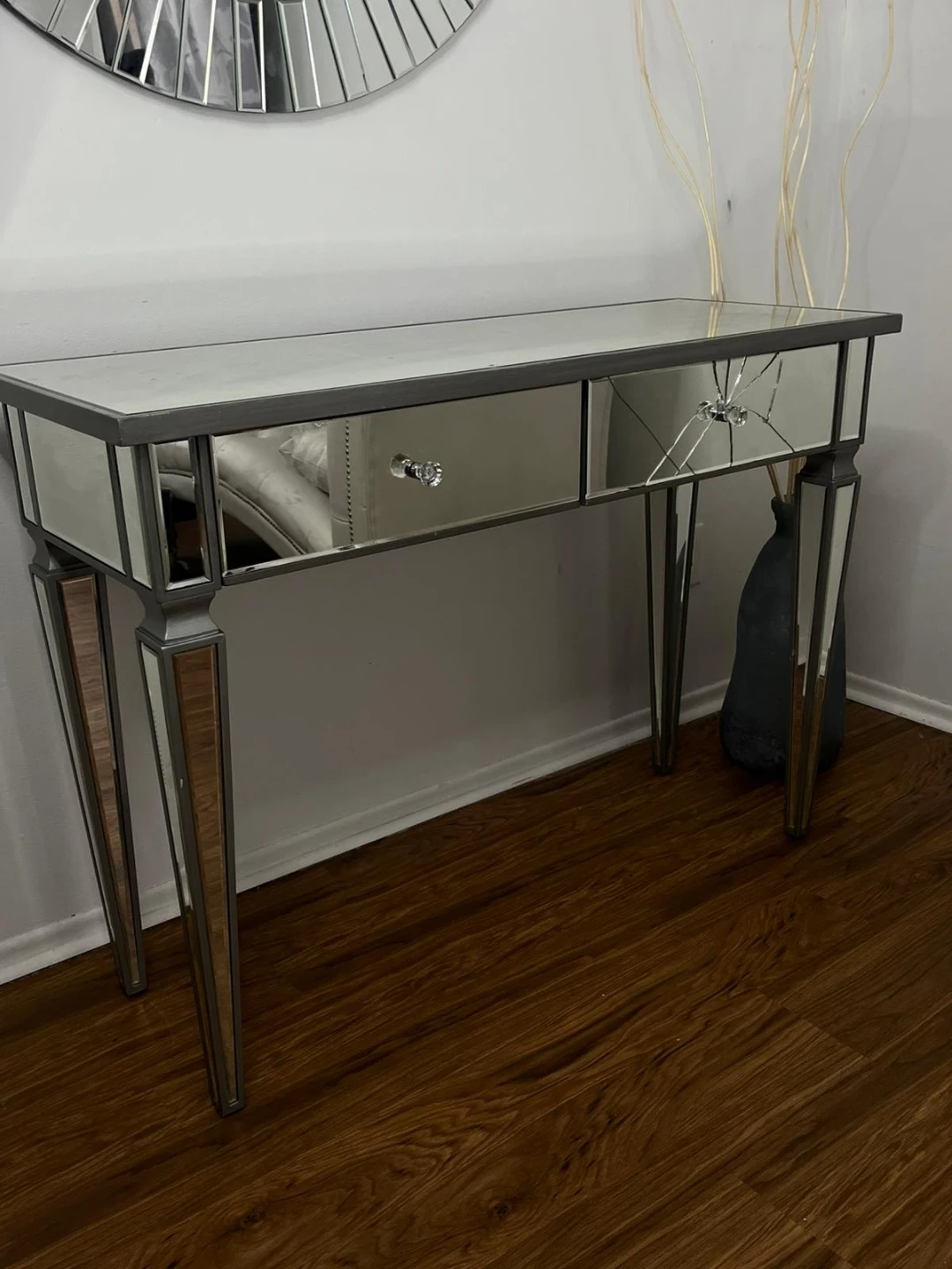 Mirrored Console Table with 2 Drawers - photo 3