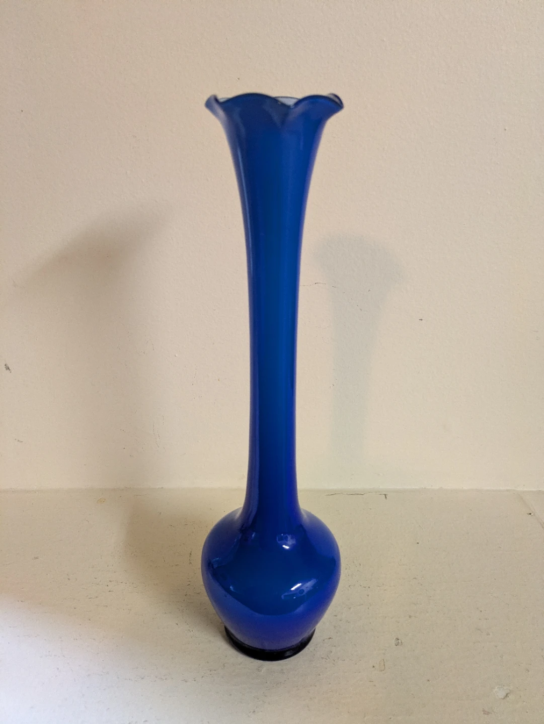 Vintage Blue Glass Bud Vase