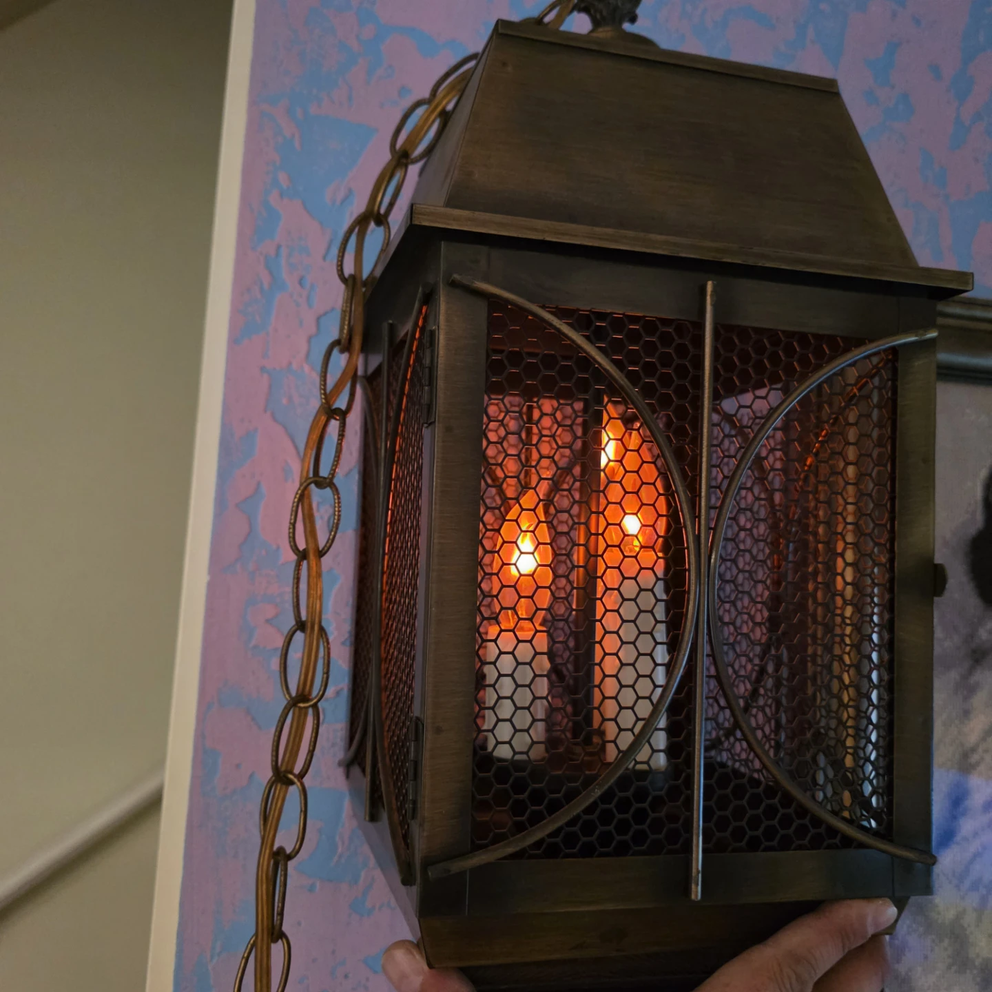 Vintage Hanging Lantern with Candle Bulbs - photo 5