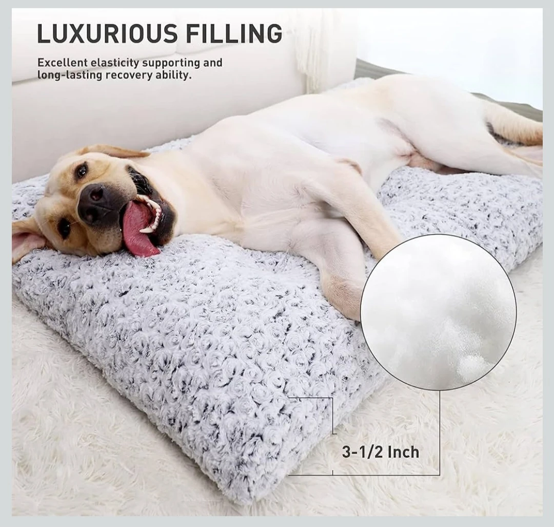 KSIIA Washable Dog Bed Deluxe Plush Dog Crate Beds Comfy ... - photo 3