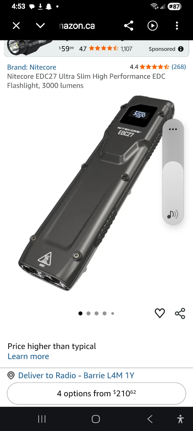 Nitecore EDC27 Ultra Slim EDC Flashlight, 3100 Lumens