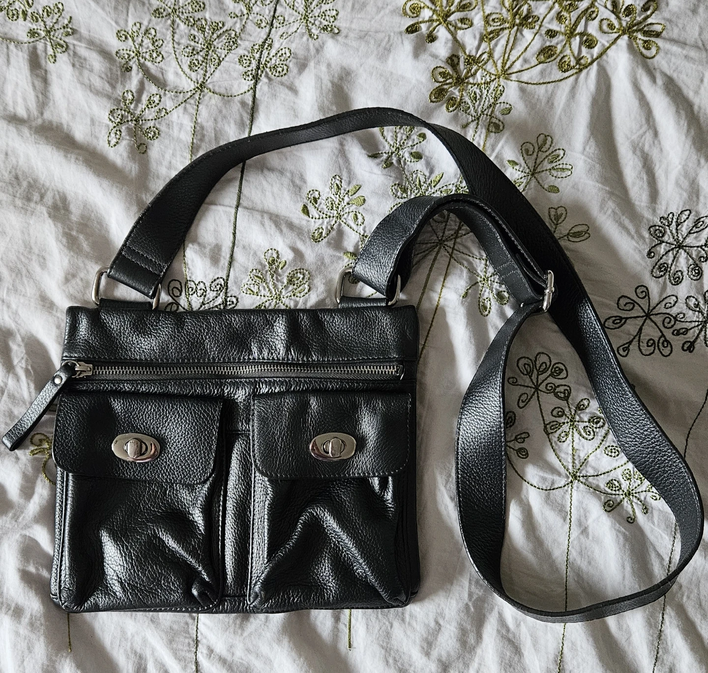 Vintage Danier Gray Leather Bag