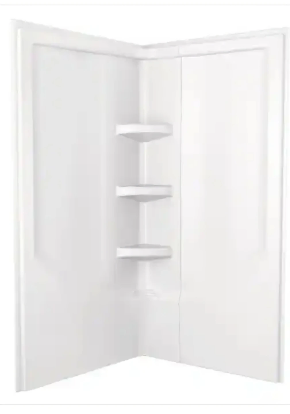 White Shower Surround with Shelves