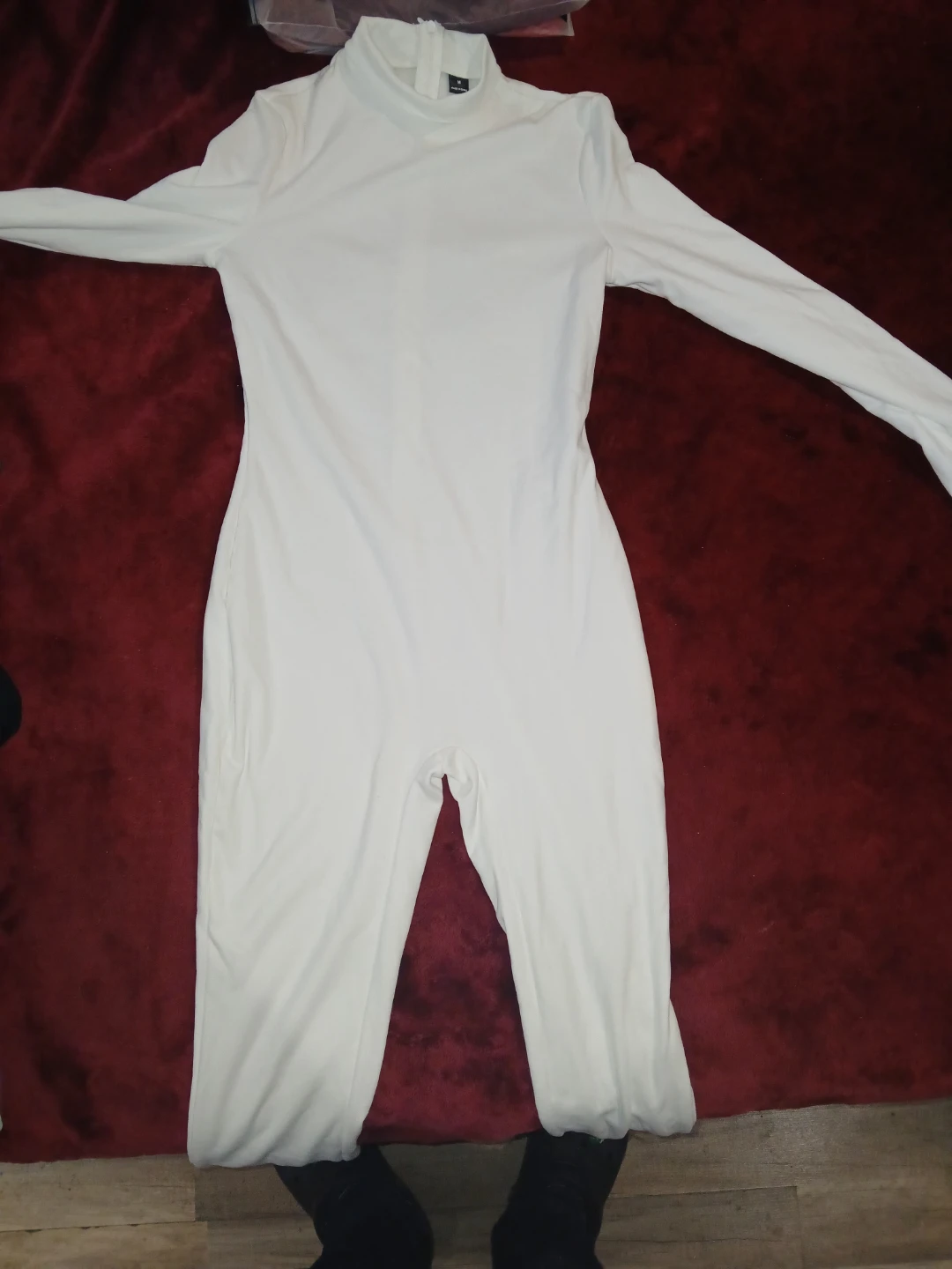 White Long Sleeve Mock Neck Bodysuit