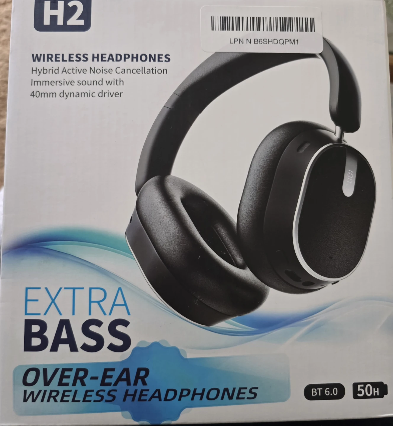 H2 Extra Bass Over-Ear Wireless Headphones