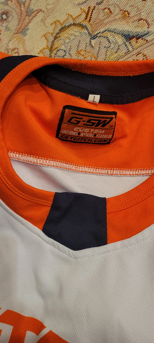 GSW Athletic Knit Hockey Jersey L Orange/White - photo 3