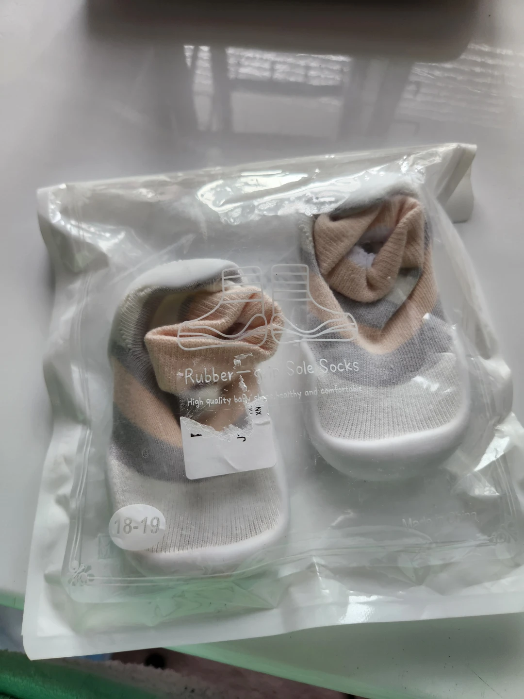 Baby Rubber Grip Sole Socks - Size 18-19 / 20-21 - photo 4