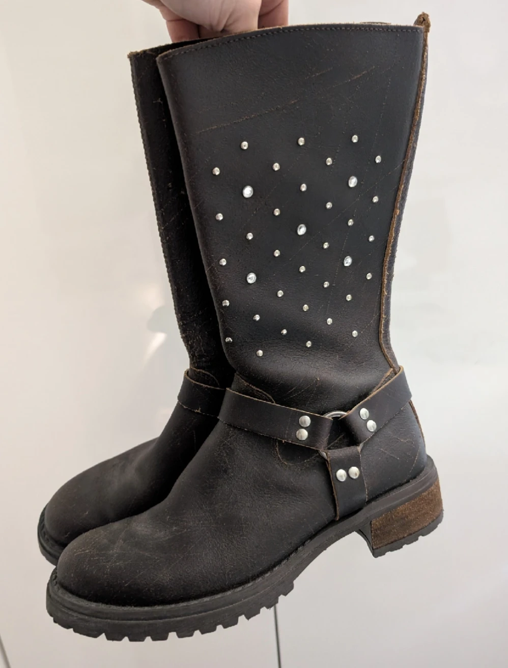ALDO Women's Brown Studded Leather Boots Size 37