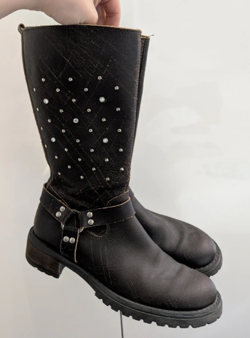 ALDO Women's Brown Studded Leather Boots Size 37 - photo 2