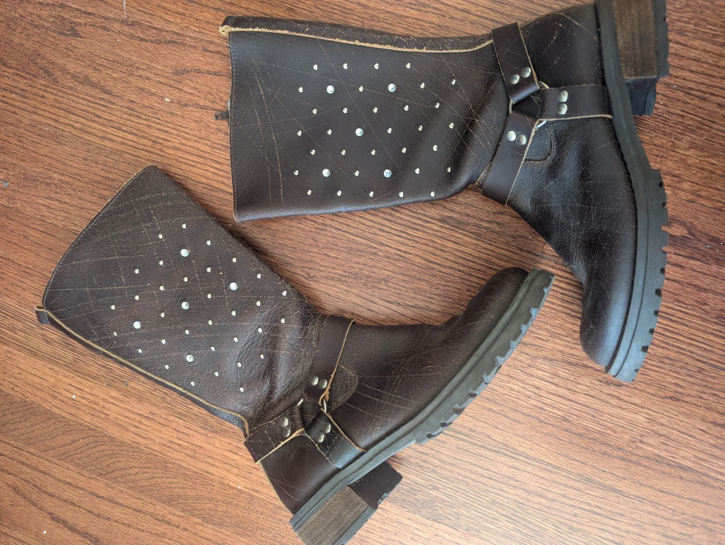 ALDO Women's Brown Studded Leather Boots Size 37 - photo 4