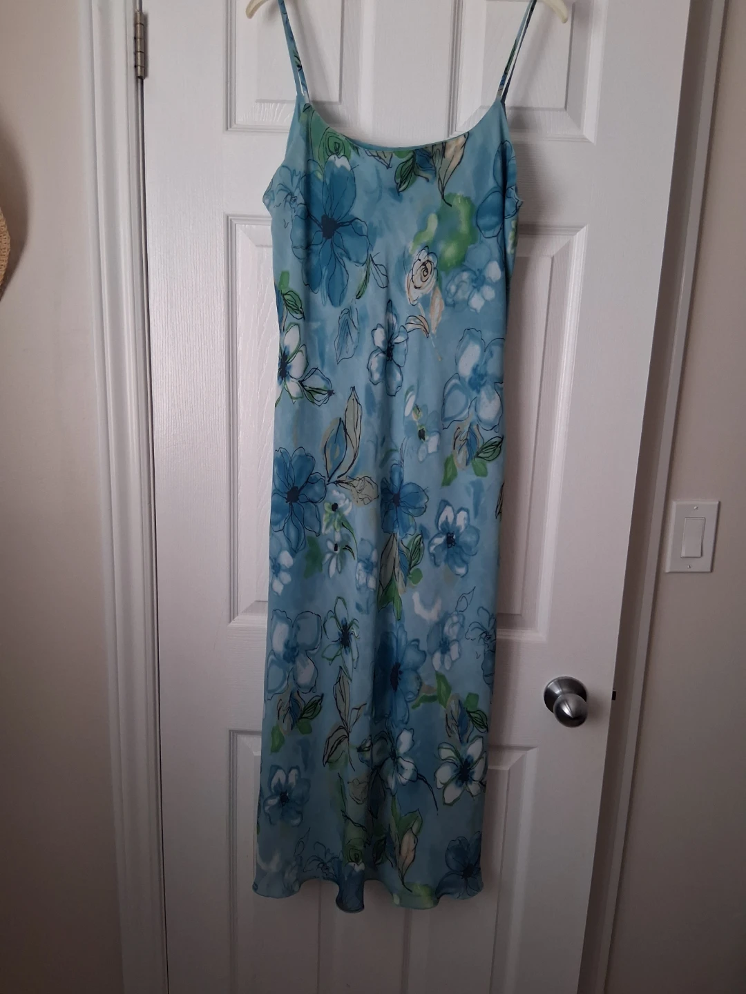 Blue floral slip dress