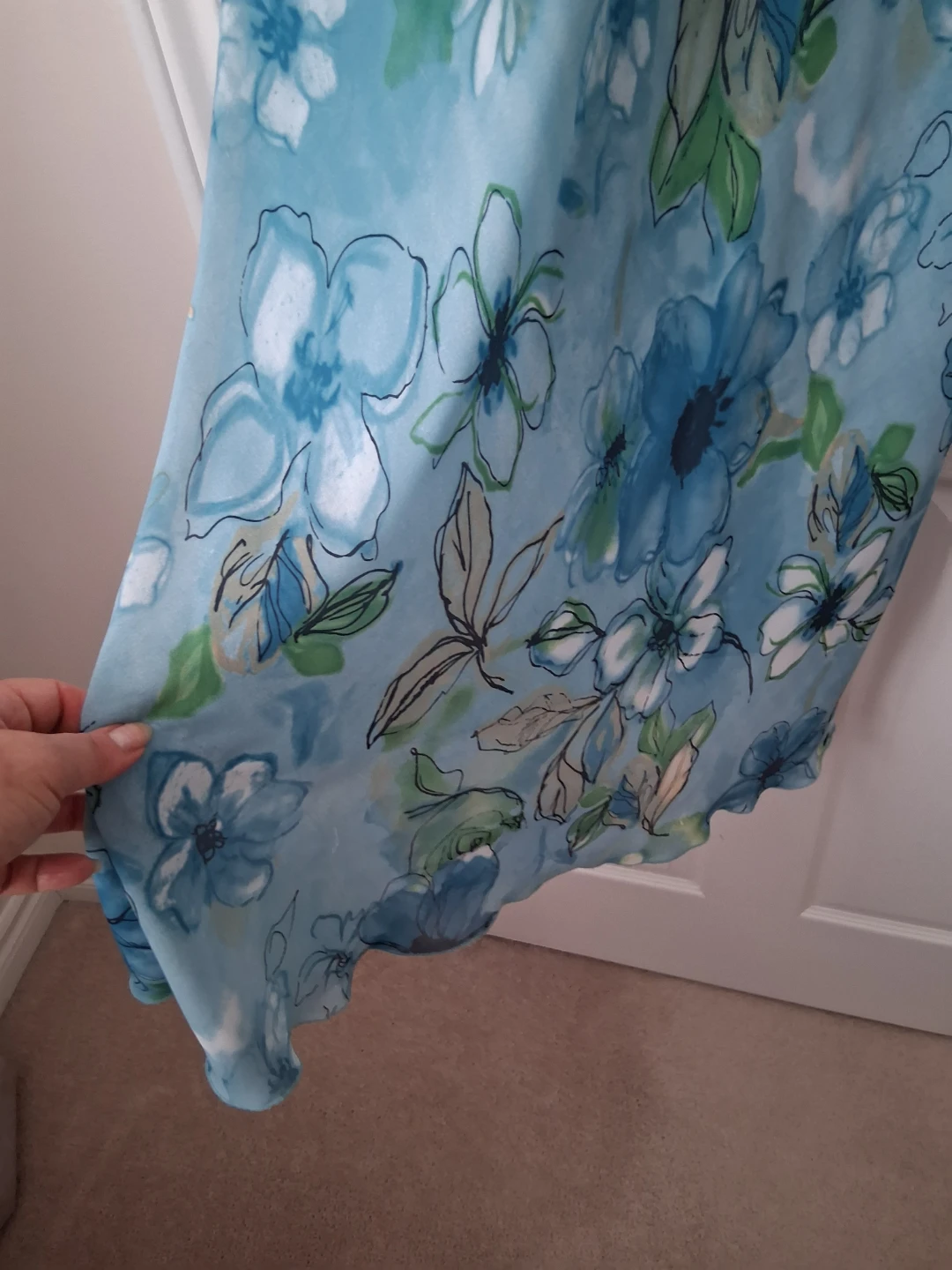Blue floral slip dress - photo 3