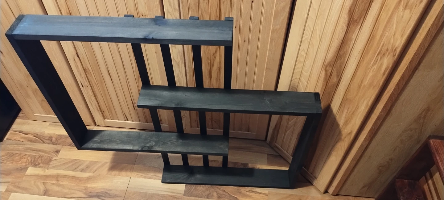 Black Modern 3-Tier Shelf Unit