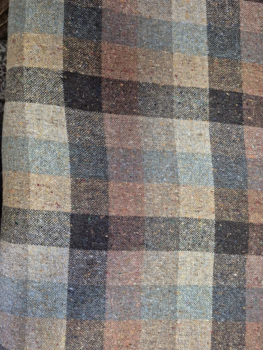 Tweed Checked Fabric Piece 1.54m W x 1.35m L, - photo 2