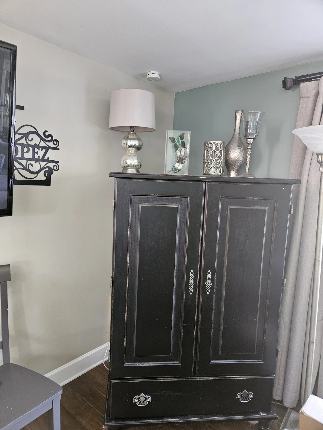 Black Solid Wood Cabinet for Computer Desk/TV from World Market