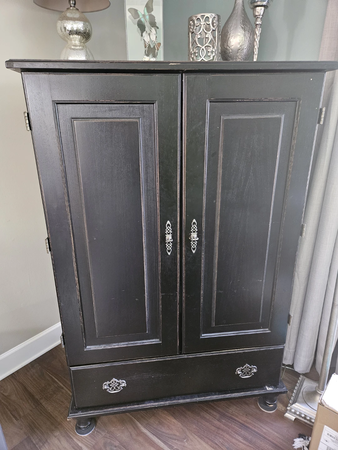Black Solid Wood Cabinet for Computer Desk/TV from World Market - photo 2