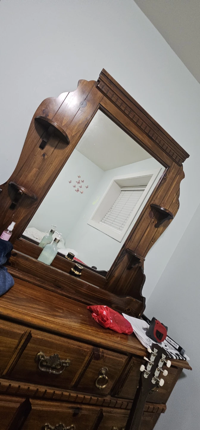 Wooden Dresser with Mirror - photo 2