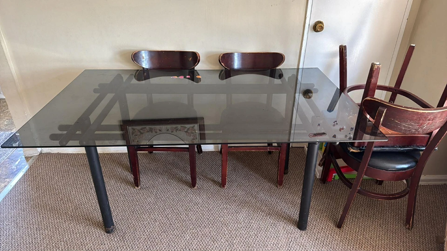Glass Top Dining Table
