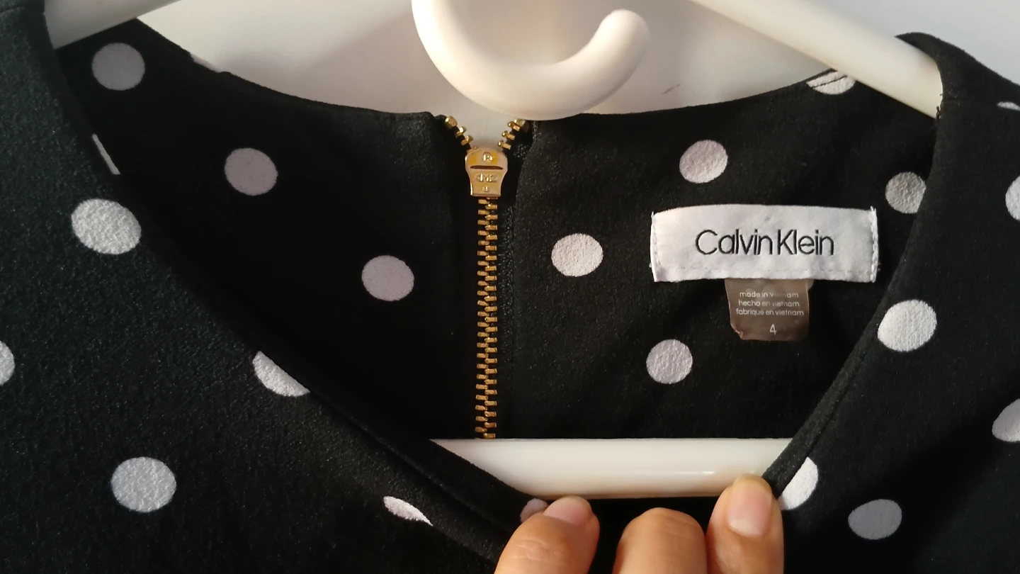 Calvin Klein Black & White Polka Dot Jumpsuit Size 4