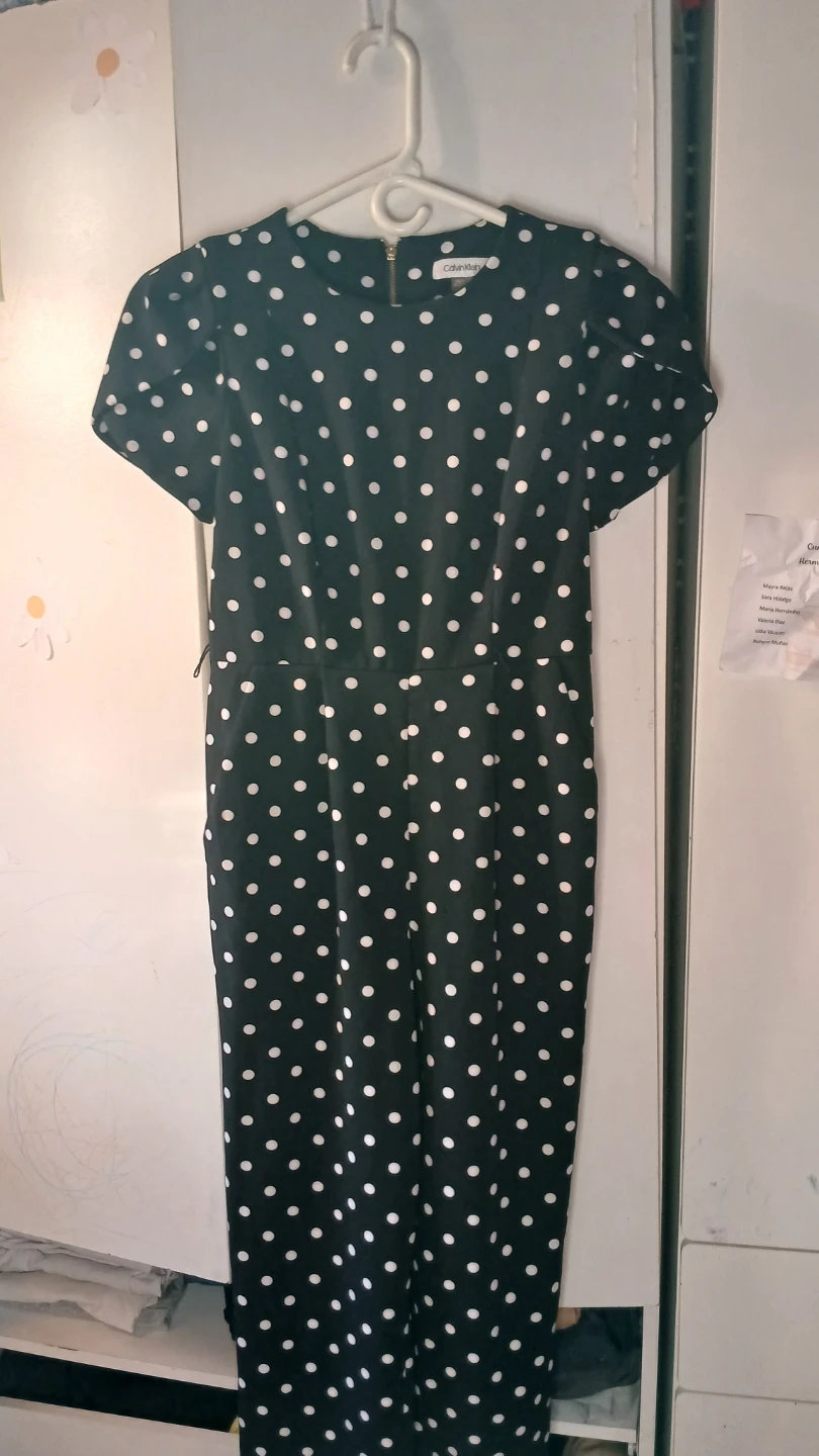 Calvin Klein Black & White Polka Dot Jumpsuit Size 4 - photo 5