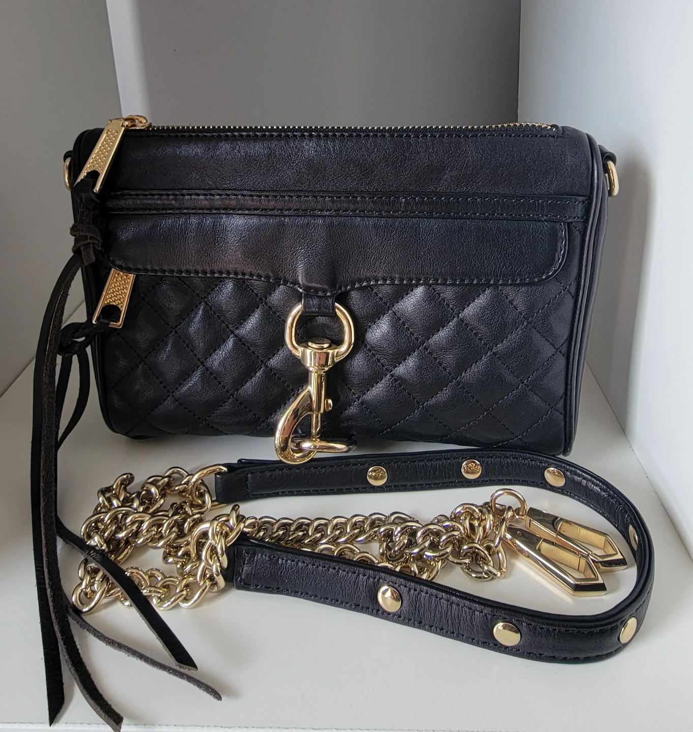 🌱 Rebecca Minkoff Quilted Black Leather Shoulder Bag