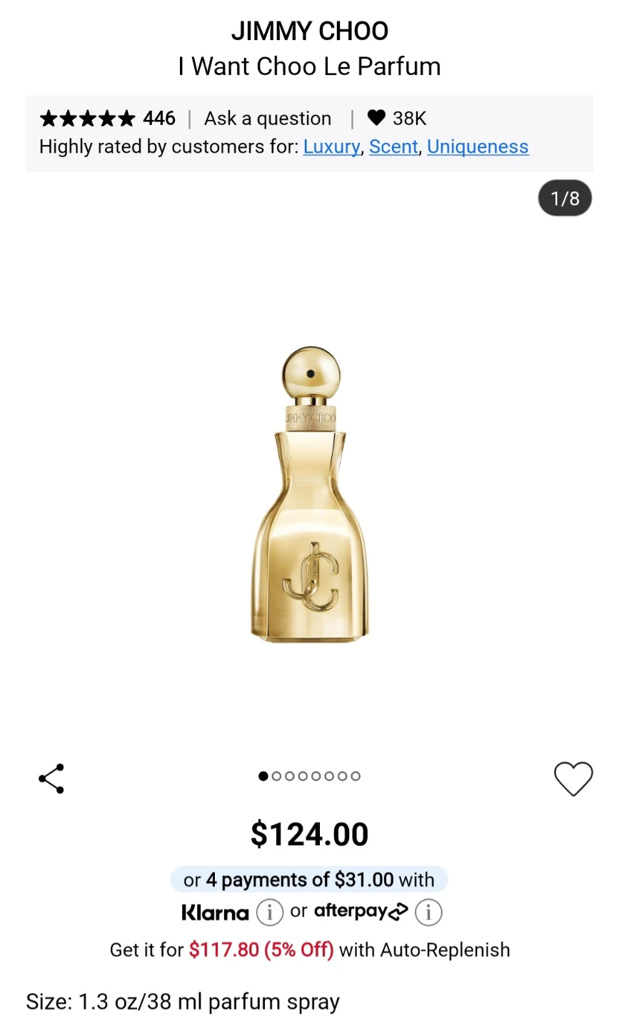 Jimmy Choo I Want Choo Le Parfum 1.3 oz / 38 ml Eau de Parfum