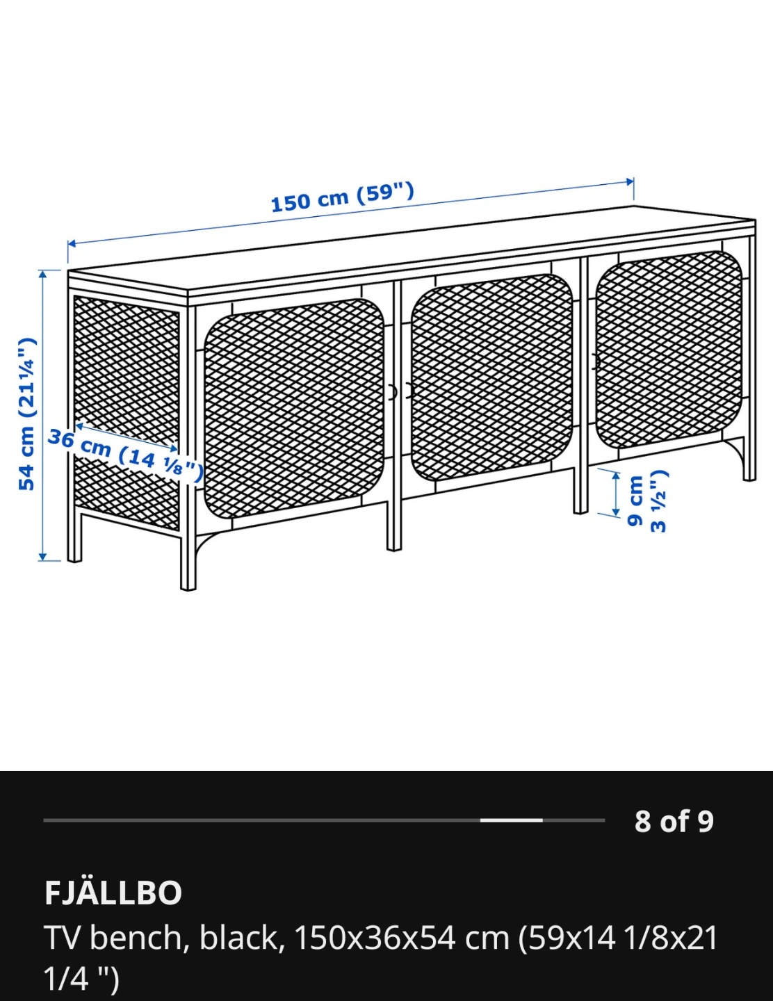 IKEA FJÄLLBO TV Bench Black - photo 4