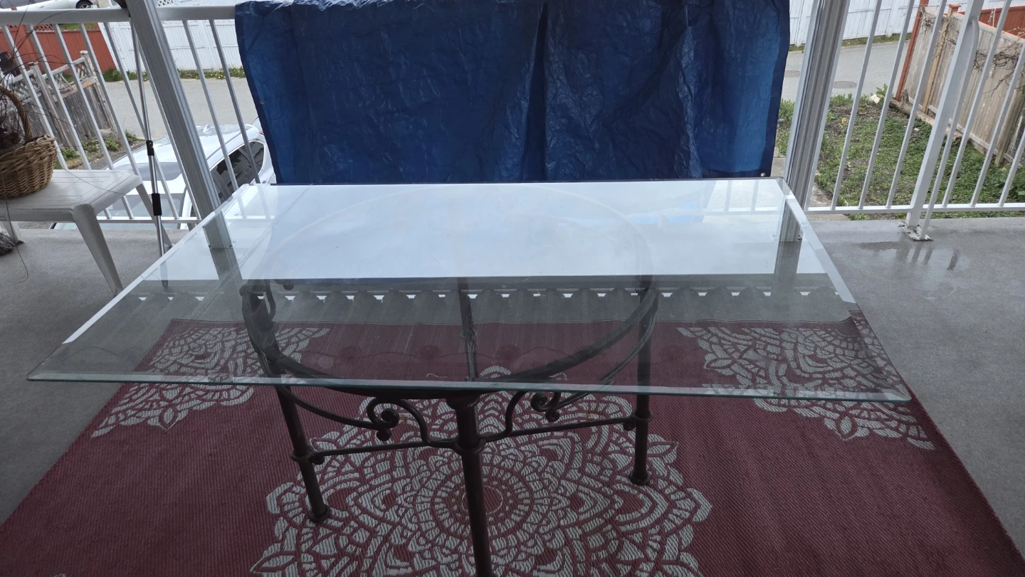 Glass Top Rod Iron Table Heavy Duty - photo 2