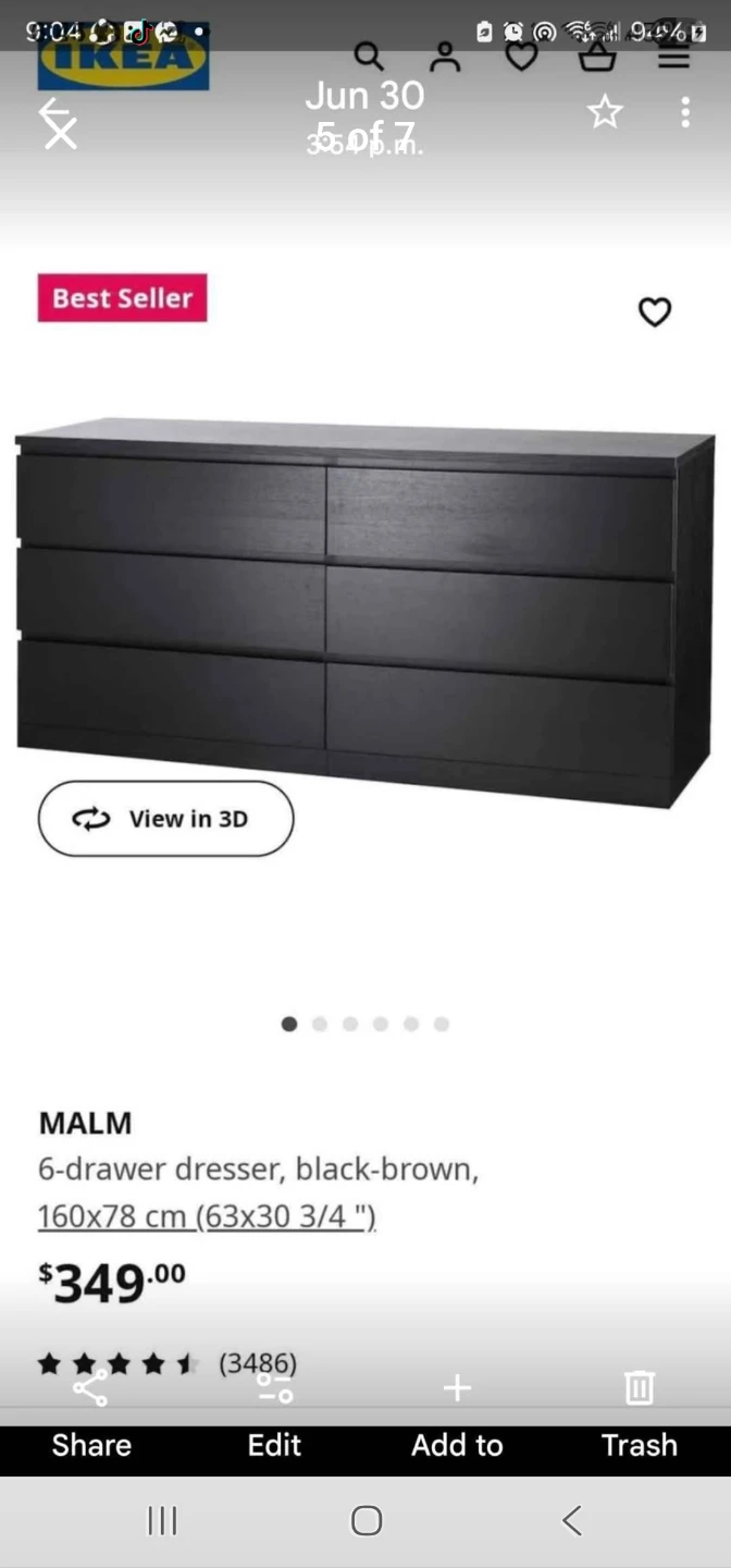 2 ikea malm dressers - photo 3