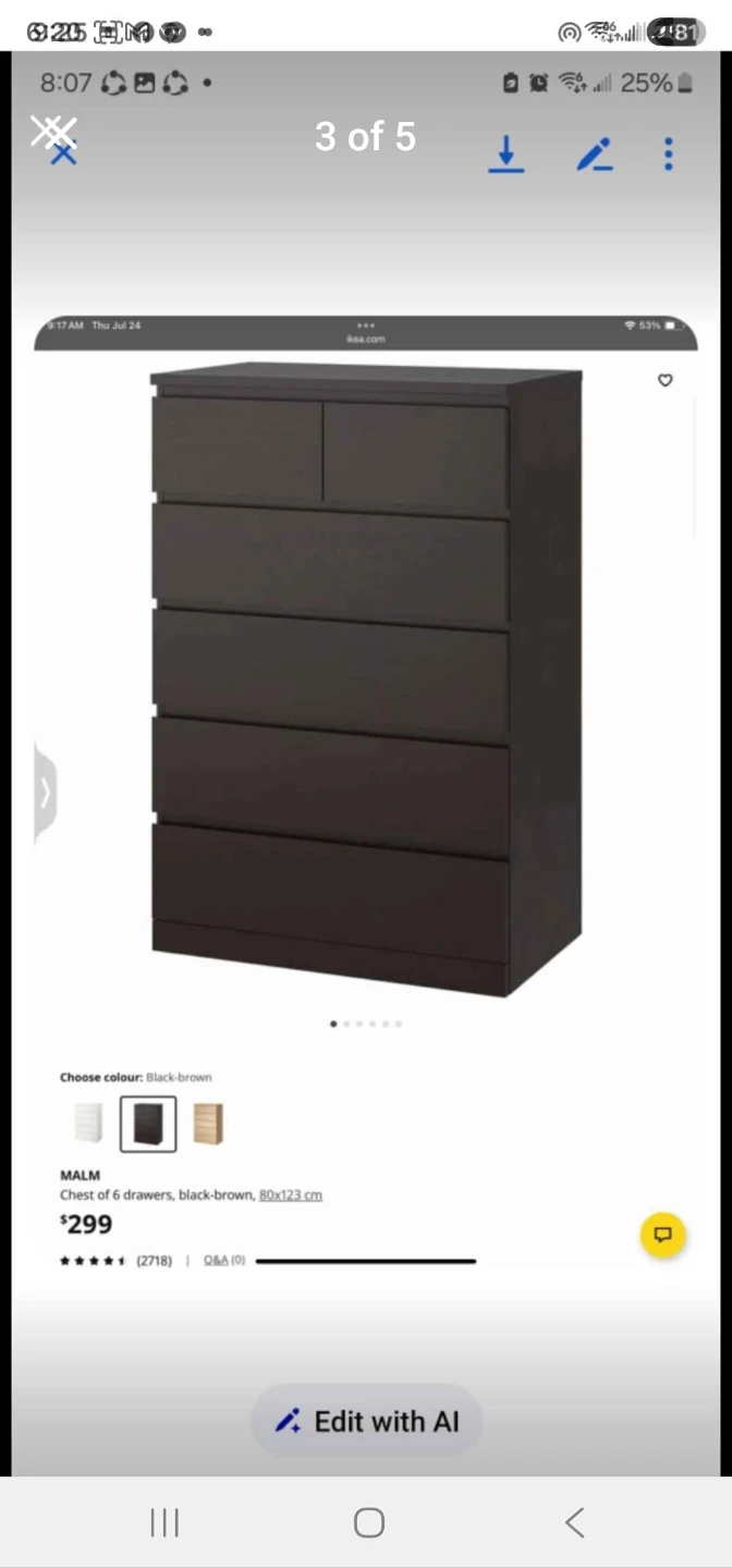 2 ikea malm dressers - photo 4